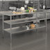 Thumbnail image #2 for 72 Inch x 30 Inch Stainless Steel 18-Gauge Work Table with 1.5 Inch Backsplash and 2 Undershelves