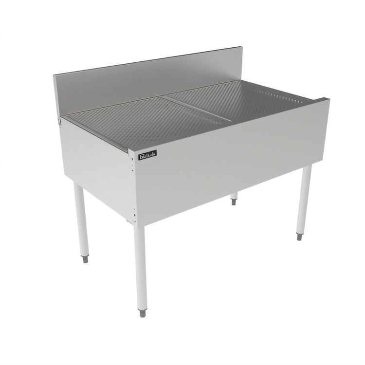 Product image #2 for Top Shelf TSF Series 42-Inch Freestanding Stainless Steel Underbar Drainboard with 6-Inch Backsplash