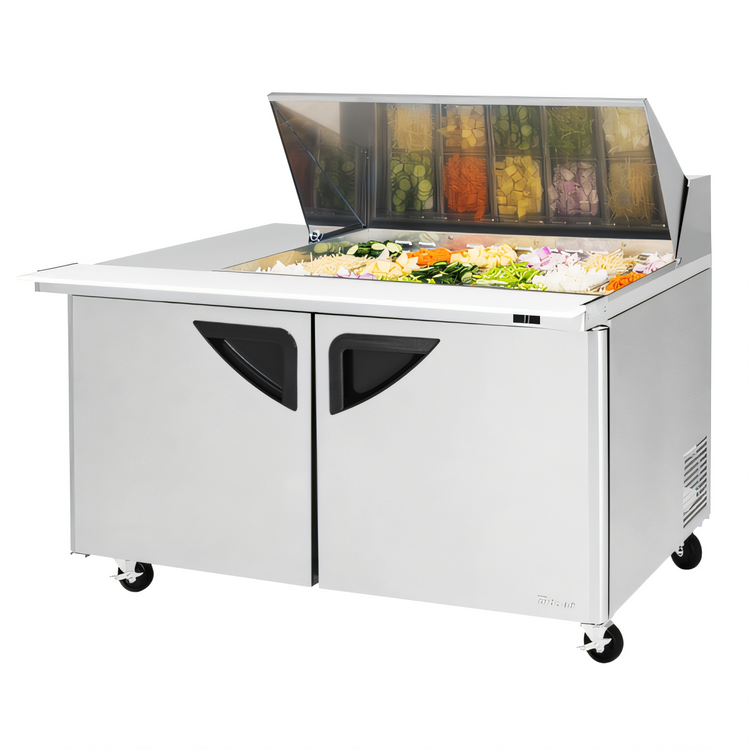 Product image #2 for Turbo Air Super Deluxe 60-3/8-Inch 2-Section Mega Top Sandwich/Salad Prep Table, 18-Pan, 19 Cu. Ft., Self-Contained