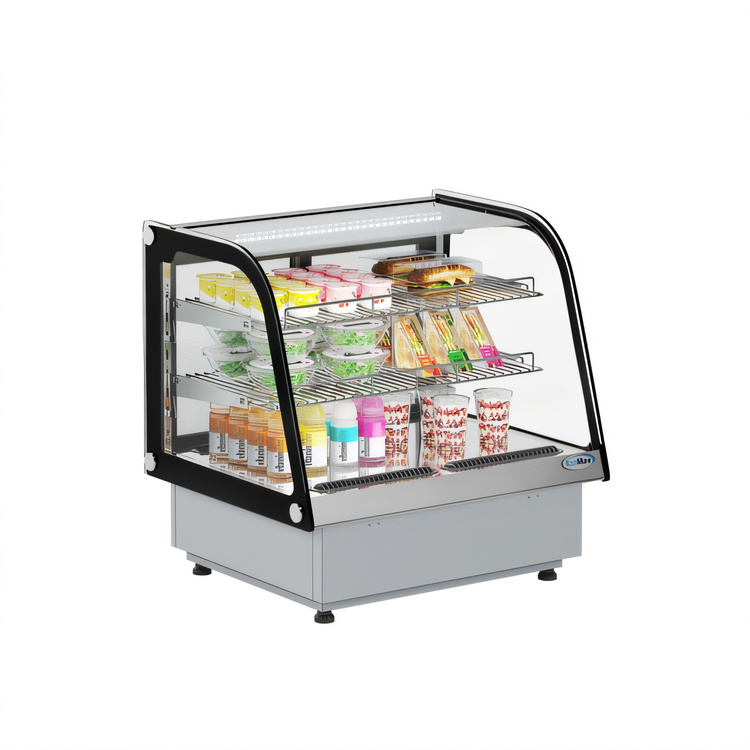 Product image #2 for KoolMore 27-Inch Countertop Drop-In Refrigerated Display Case with Sliding Glass Doors, Black