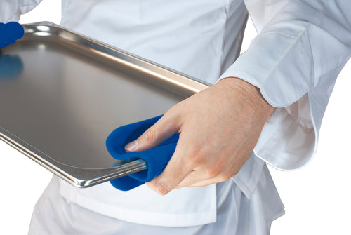 Product image #1 for Araven Blue Silicone Rectangular Pot Handle Holder, 6 x 5 x 3 Inches