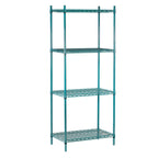 Thumbnail image #2 for Advance Tabco Special Value Series EGP-54 Stationary Wire Shelving Post, 54 in H, Green Epoxy-Coated, Numbered, Adjustable Feet