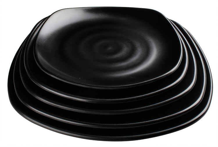 Product image #2 for Ardesia Rika 9-3/4-Inch Square Black Melamine Plate, 24/Case