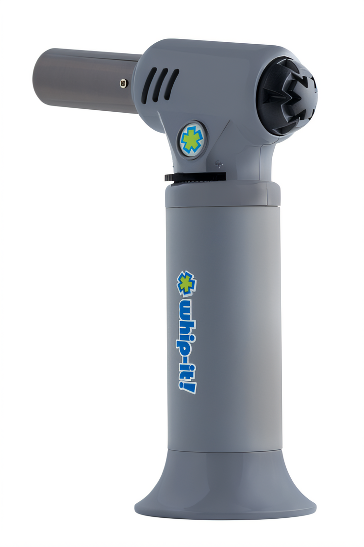 Product image #2 for Whip-It! Neo Refillable Kitchen Torch with Adjustable Flame Lock and Push-Button Ignition, Gray