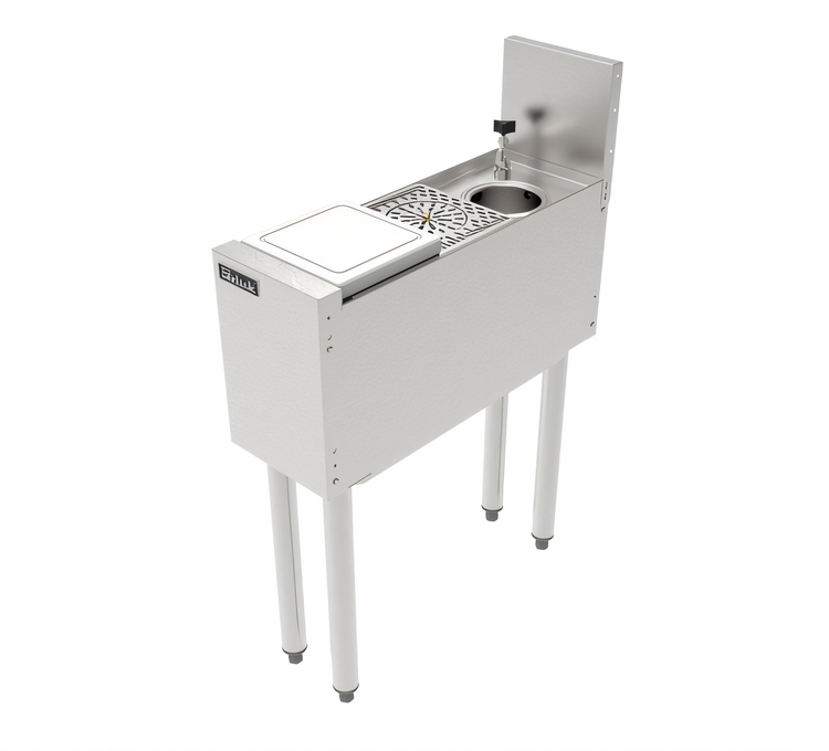Product image #2 for Top Shelf Series 8-Inch Wide Freestanding Underbar Prep Sink with Cutting Board, Glass Rinser, and Tool Well Faucet