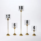 Thumbnail image #2 for American Metalcraft HPG12 12-Inch Gold Metal Harp Weighted Tabletop Number Stand Case of 48