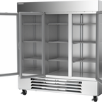 Thumbnail image #2 for Beverage Air Horizon Series HBRF72HC-1-B-G 3-Section Dual-Temperature Glass Door Reach-In Refrigerator/Freezer, Stainless Steel, Bottom-Mount