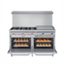 Thumbnail image #2 for KoolMore 60-Inch Stainless Steel Commercial Natural Gas Range with 6 Burners, 24-Inch Griddle, and 2 Ovens