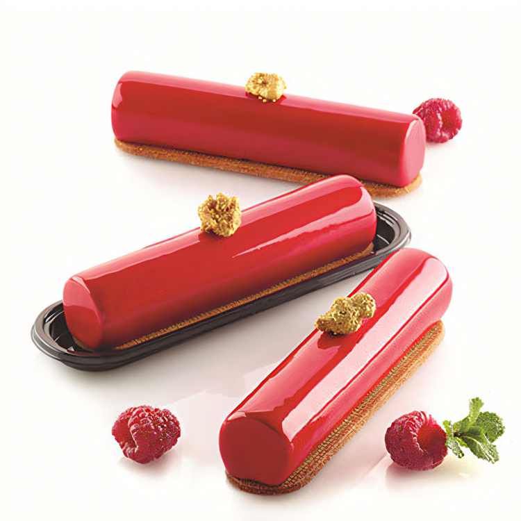 Product image #2 for Silikomart Curve Flex Series Cylinder Silicone Pastry Mold, 10-Cavity
