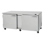Thumbnail image #2 for Turbo Air PRO PUR-72-N Two-Section Undercounter Reach-In Refrigerator, 18.8 Cu. Ft., Solid Doors, Stainless Steel, R-290