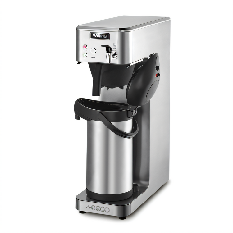 Product image #2 for Waring Café Deco Automatic Fill Airpot Coffee Brewer with Hot Water Faucet, Stainless Steel