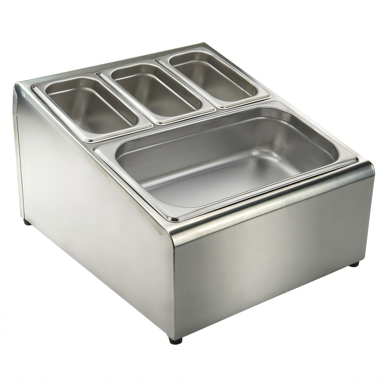 Product image #2 for Winco Stainless Steel Condiment Packet Holder, 16 x 13-1/2 x 9-1/4 in., 2 Compartments