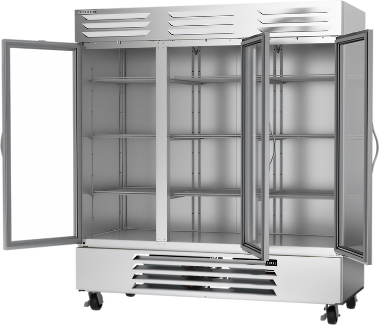 Product image #2 for Beverage-Air Vista Series 3-Section Glass Door Bottom-Mount Reach-In Refrigerator