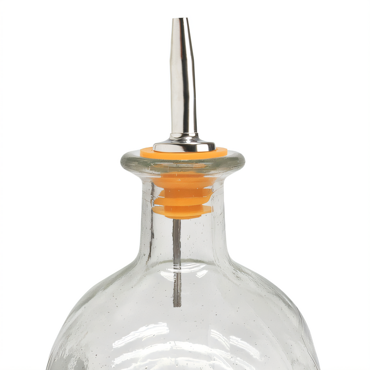 Product image #2 for Winco Oversized Medium Flow Liquor Pourer with Chrome-Tapered Spout, No Collar, Yellow