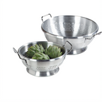 Thumbnail image #2 for CFS Brands 60278 8-Quart Aluminum Colander with Footed Base, 12-Inch Diameter x 5-Inch Deep, Riveted Handles Case of 6