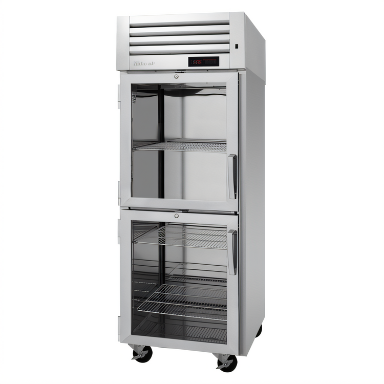 Product image #2 for Turbo Air PRO Series Pass-Thru Heated Pizza Holding Cabinet, One-Section, 27 Cu. Ft., Half-Height Glass Front and Solid Rear Doors