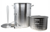 Thumbnail image #2 for 30 Qt Aluminum Fryer/Boiler/Steamer Stock Pot Set with Lid