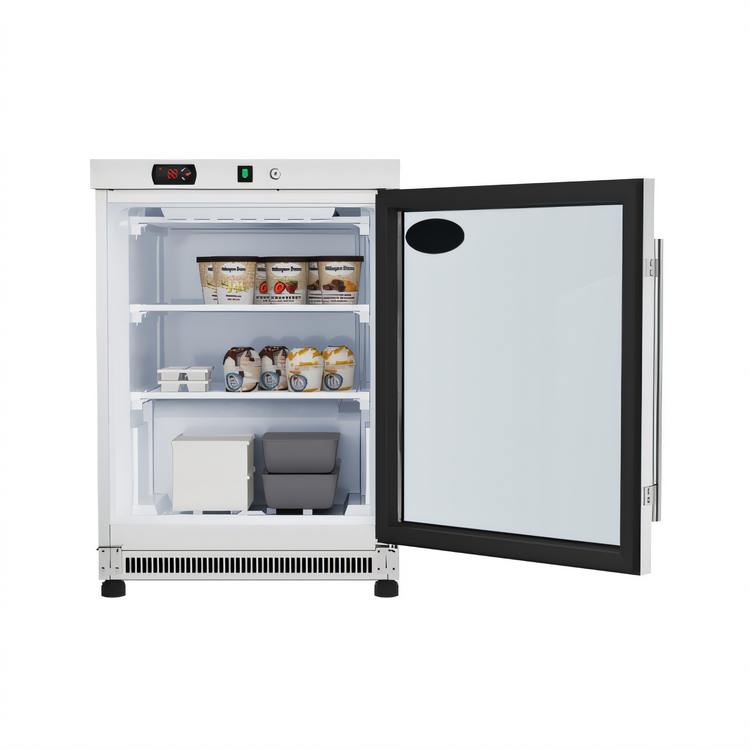 Product image #2 for KoolMore 24-Inch Countertop Display Freezer with Stainless Steel and Glass Door, 4.6 Cu. Ft., White
