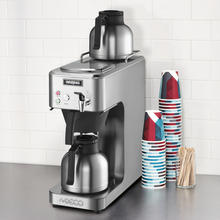 Product image #2 for Waring Café Deco 3.9 Gallons Per Hour Automatic Thermal Coffee Brewer with Built-In Pour-Over and Hot Water Faucet