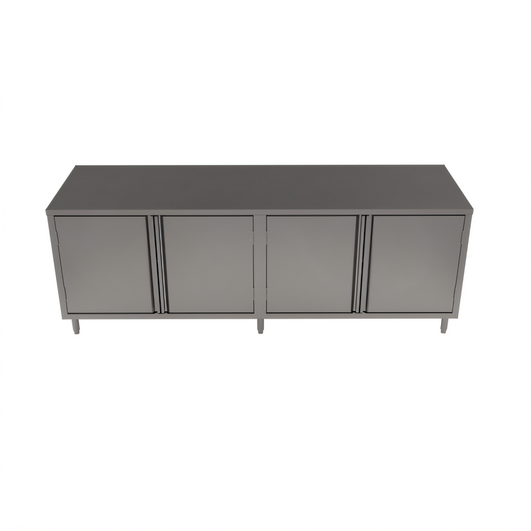 Product image #2 for BK Resources 84-Inch x 30-Inch Dual-Access Stainless Steel Chef Table with Hinged Doors