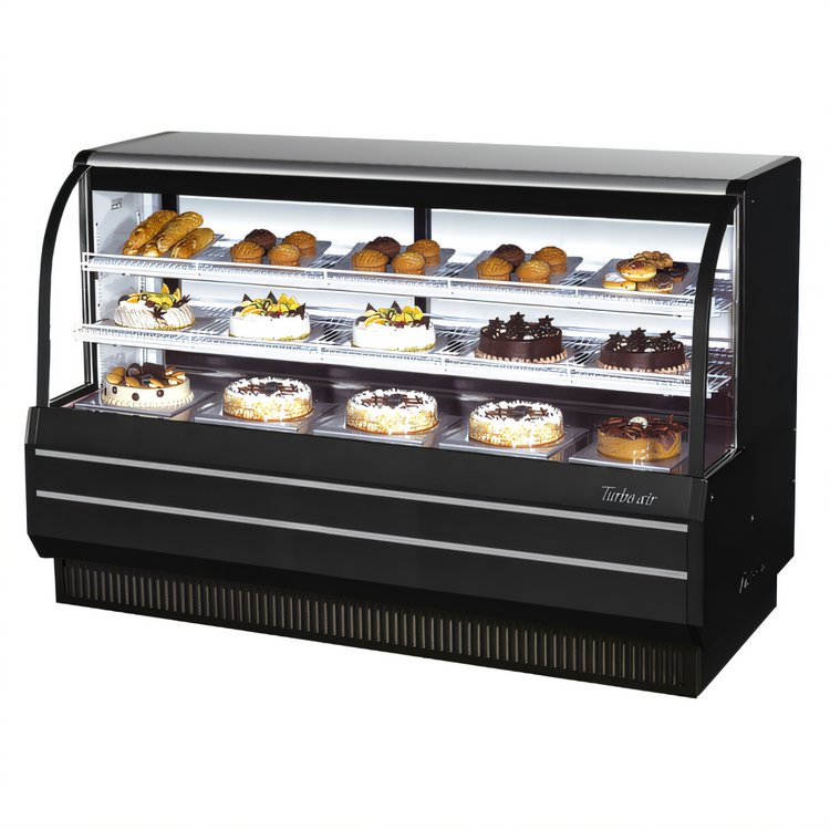 Product image #2 for Turbo Air Full-Service Curved Glass Refrigerated Bakery Display Case, 72 1/2-Inch Wide, 23.2 Cu. Ft., Self-Contained, R-290
