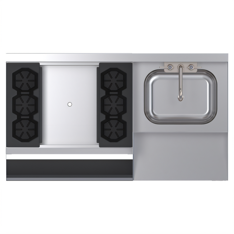 Product image #2 for Royal Series 42-Inch Left Ice Bin Underbar Cocktail Station with Blender Sink and 10-Circuit Cold Plate