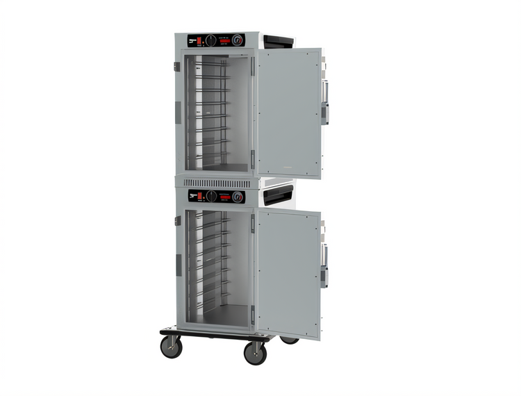 Product image #2 for Metro HotBlox Insulated Narrow 16-Pan Dual-Cavity Heated Transport Cabinet, Solid Doors, Analog Controls