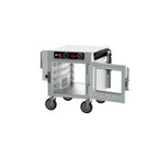Thumbnail image #2 for Metro HotBlox™ HBCN4-ACPS-UC 4-Pan Narrow Pass-Thru Undercounter Heated Holding Cabinet, Analog, Clear Front/Solid Rear Doors, 120V