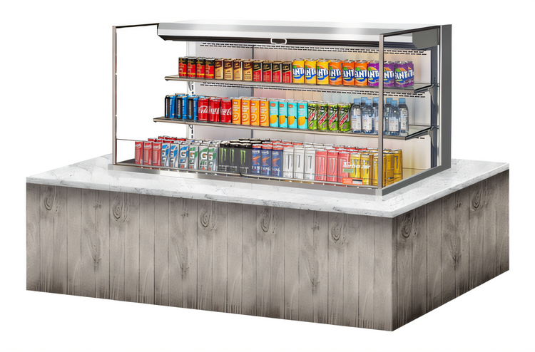 Product image #2 for Turbo Air 59-7/8 Inch Drop-In Horizontal Open Refrigerated Display Case, 19.3 Cu. Ft., Stainless Steel