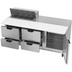 Thumbnail image #2 for Beverage Air 72-Inch Three-Section Sandwich Top Refrigerated Prep Table with 4 Drawers, 1 Door, and 8-Pan Top