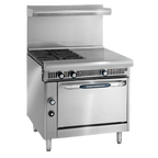 Thumbnail image #1 for Imperial (Middleby) Spec Series IHR-4-1HT-C 36-Inch Heavy-Duty Gas Range, 4 Open Burners, 12-Inch Hot Top, Convection Oven