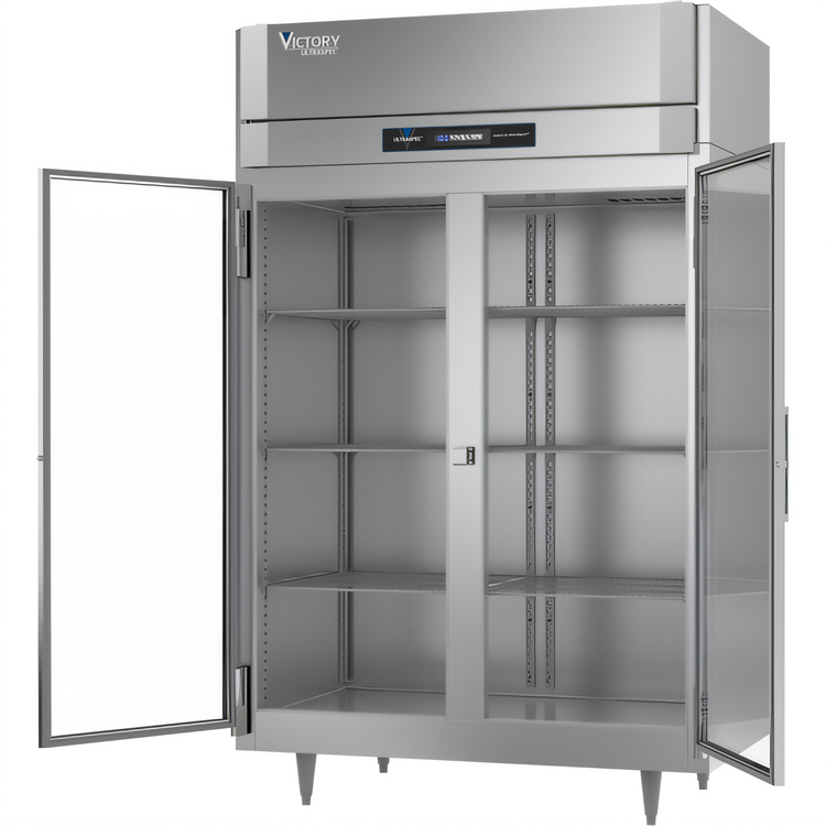 Product image #2 for Victory UltraSpec 2-Section Glass Door Reach-In Freezer, Self-Contained, Top-Mounted
