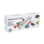 Thumbnail image #2 for Winco MDL-15 Stainless Steel Mandoline Slicer Set, 5 Interchangeable Blades, Handguard Case of 8