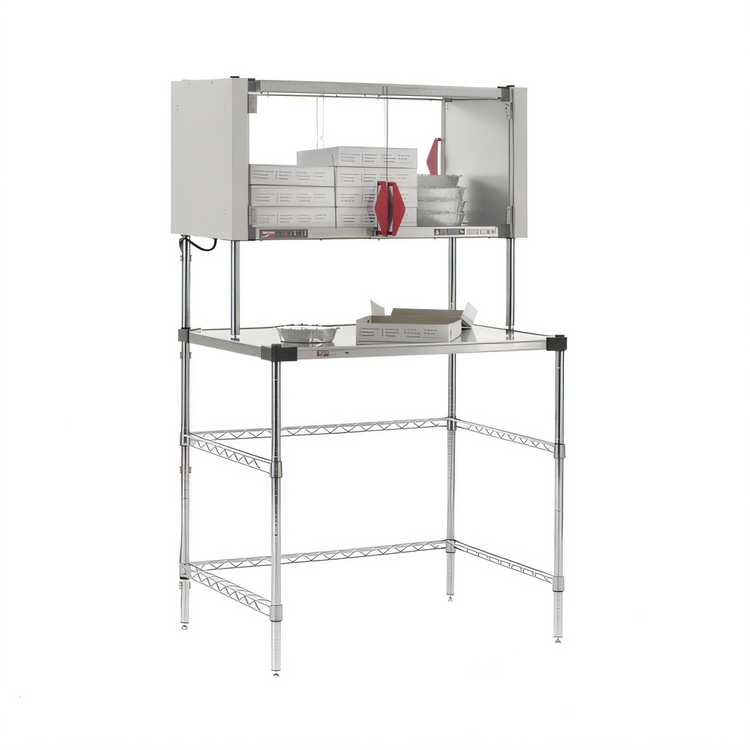 Product image #2 for Metro Super Erecta Hot 36-Inch Stainless Steel Heated Work Table with Enclosed Heated Shelf and 3-Sided Open Base