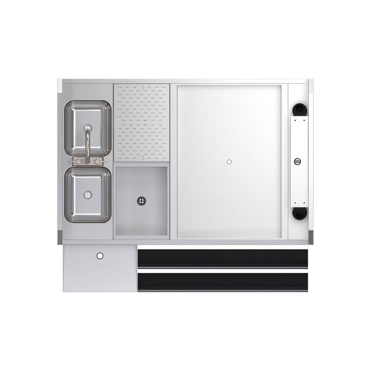 Product image #2 for Krowne Royal Series 54-Inch Pass-Thru Underbar Ice Bin/Cocktail Station with Right-Side Ice Bin and 10-Circuit Cold Plate