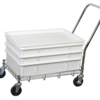 Thumbnail image #2 for Winco DWR-2617 Wire Dough Box Dolly for 18 x 26 Inch Boxes, 400 lb Capacity, Handle, 3-3/4 Inch Casters