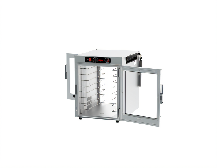 Product image #2 for Metro HotBlox Wide 8-Pan Pass-Thru Countertop/Stacking Insulated Holding Cabinet with Clear Front and Rear Doors