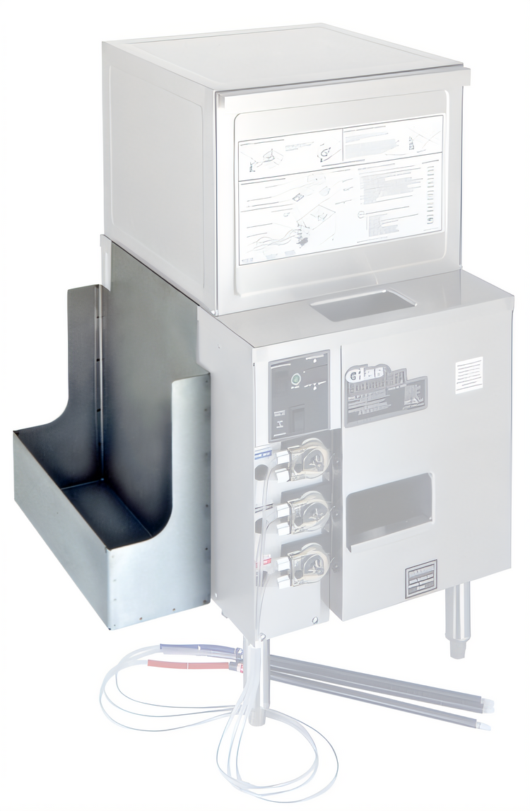 Product image #2 for Glastender Clip-On Stainless Steel Chemical Rail for GT-18 Glasswasher Bases
