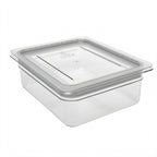 Thumbnail image #2 for Cambro Camwear® GripLid® 20CWGL135 GN 1/2 Clear Polycarbonate Flat Food Pan Lid with Corner Lift Case of 6