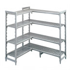 Thumbnail image #2 for Cambro Camshelving® Premium CPA213664V4480 4-Shelf Vented Add-On Polymer Shelving Unit, 21 x 36 x 64 Inch, Speckled Gray