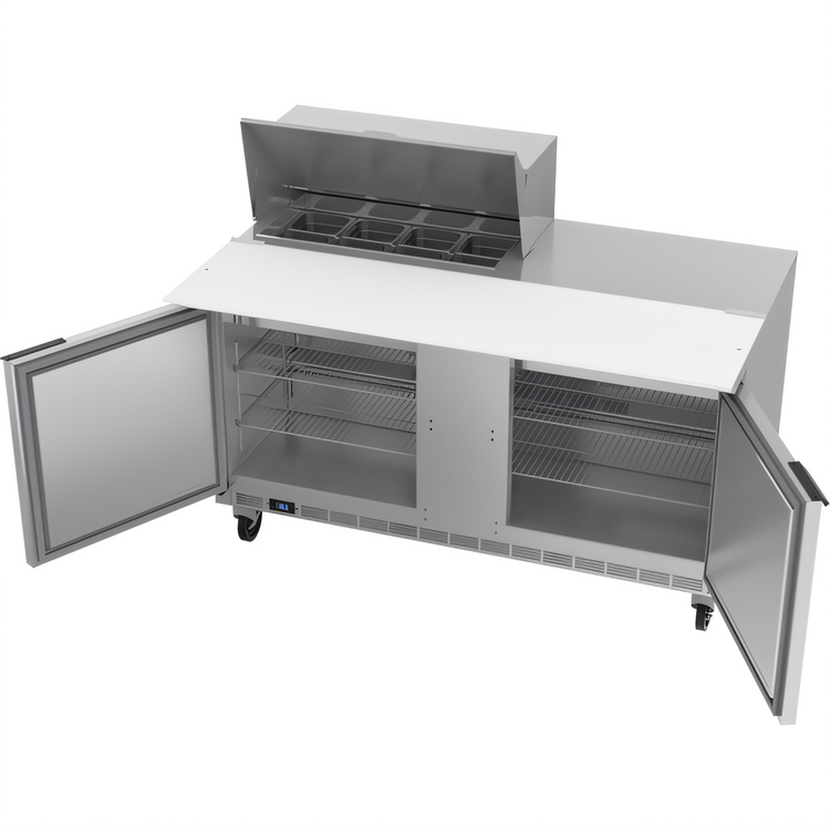 Product image #2 for Beverage-Air SPE60HC-08C 60-Inch Two-Section Sandwich Prep Table Refrigerated Counter with 8-Pan Top