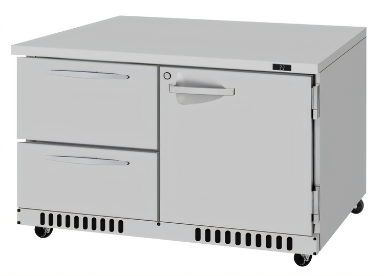 Product image #2 for Turbo Air PRO Series 48.25-Inch Two-Section Front-Breathing Undercounter Refrigerator with Door and Drawers
