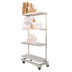 Thumbnail image #2 for New Age 42-Inch Wide Mobile Aluminum To-Go Shelving Unit with Solid Adjustable Shelves