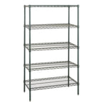 Thumbnail image #2 for Quantum WR86-1848GY-5 5-Shelf Wire Shelving Starter Unit, 48"W x 18"D x 86"H, Gray Epoxy Finish