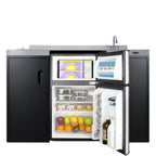 Thumbnail image #2 for Summit Commercial CK55ADASINKR 54-Inch Freestanding Combination Kitchenette with 2-Burner Cooktop, Refrigerator/Freezer, Sink, and Storage