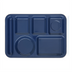 Thumbnail image #2 for Carlisle 14 x 10-Inch Left-Handed Rectangular 6-Compartment Melamine Tray, Dark Blue