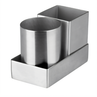 Stainless Steel Sugar Packet Holder Set with Round and Square Cups