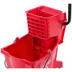 Thumbnail image #2 for CFS Brands 3690805 Mop Bucket with Side-Press Wringer, 26 qt, Polyethylene, Red