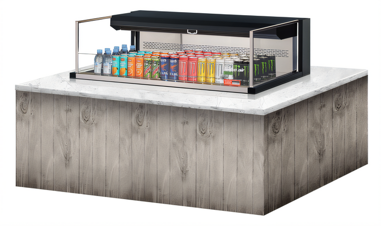 Product image #2 for Turbo Air Low Profile Drop-In Self-Contained Horizontal Open Refrigerated Display Case, 6.3 Cu. Ft., Deck Only