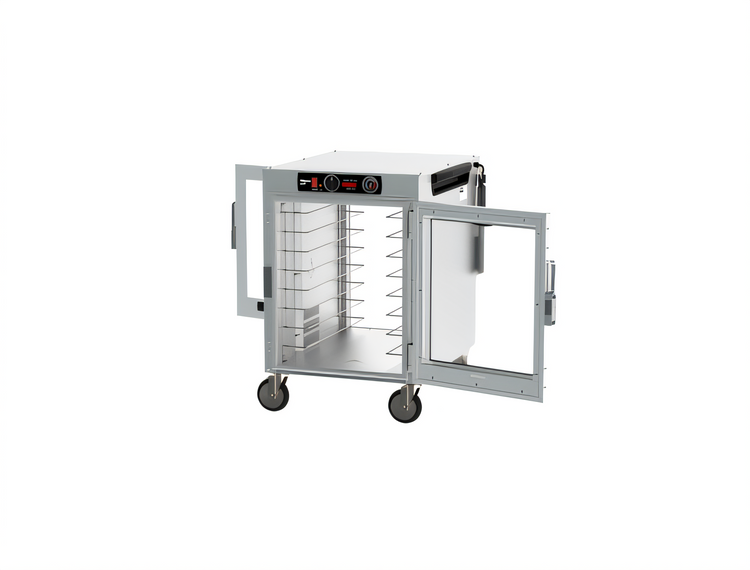 Product image #2 for Metro HotBlox™ Wide 8-Pan Pass-Thru Half-Height Insulated Holding Cabinet, Analog Control, Clear Front and Rear Doors, 120V